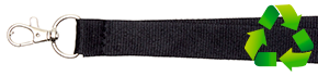 Lanyard sostenible negro 20 mm