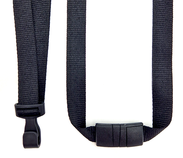 Negro (Black) - Mosquetón de plástico y cierre de seguridad curvado  - 15mm