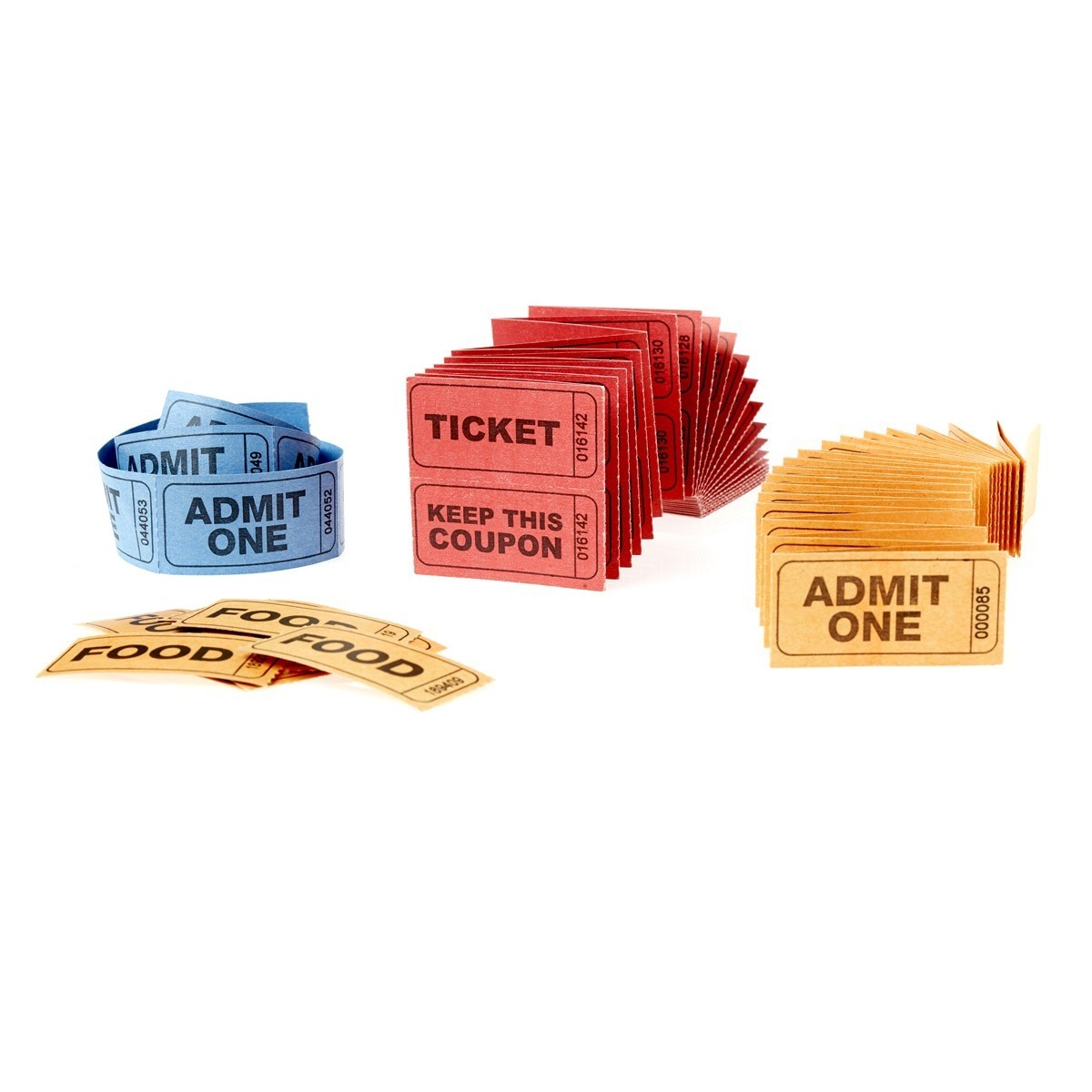 Coupones o tickets de bebida y comida