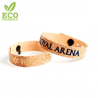 Pulseras de corcho con texto y logotipo