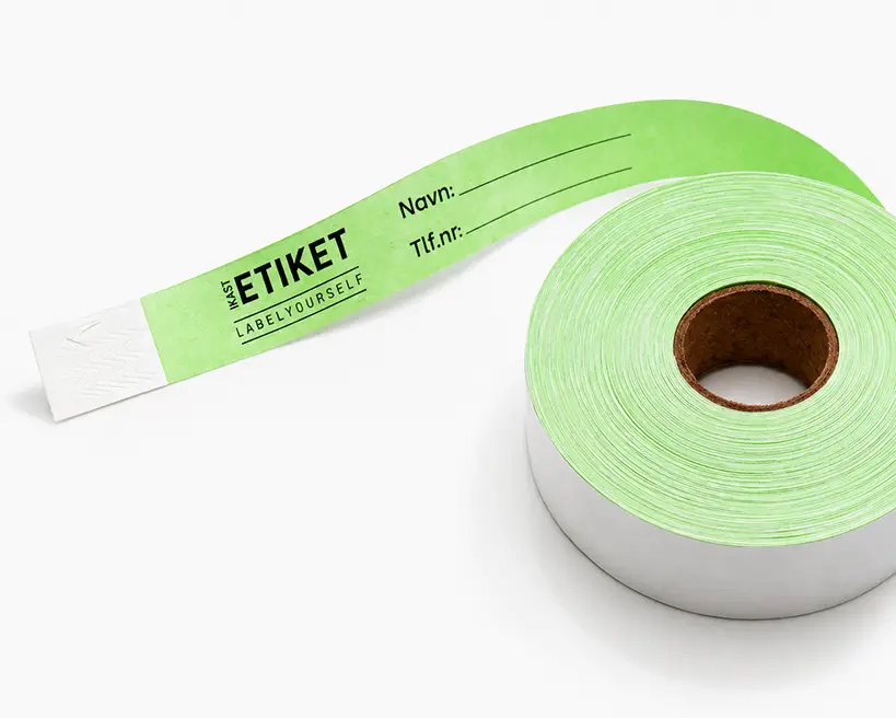 Pulseras de papel en rollo para dispensador