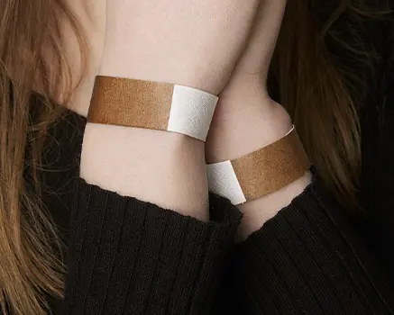 Marrón Pulseras Tyvek personalizadas