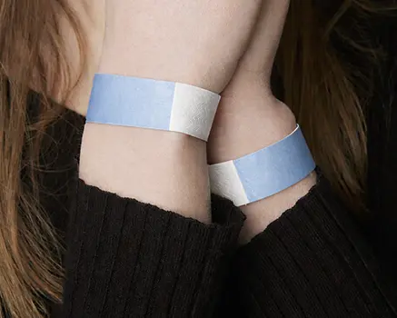 Azul bebé Pulseras Tyvek personalizadas