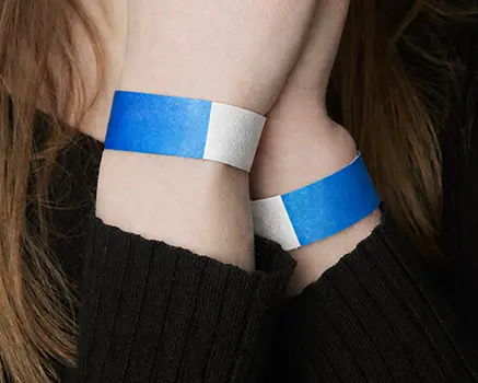 Azul Pulseras Tyvek personalizadas