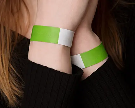 Verde neón Pulseras Tyvek personalizadas