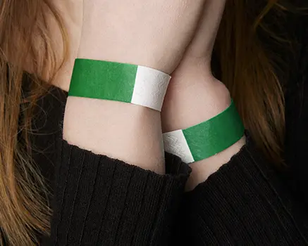 Verde Pulseras Tyvek personalizadas
