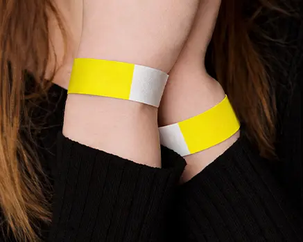 Amarillo neón Pulseras Tyvek personalizadas