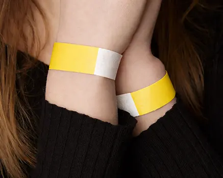 Amarillo Pulseras Tyvek personalizadas