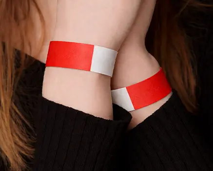 Rojo Pulseras Tyvek personalizadas