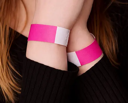 Rosa neón Pulseras Tyvek personalizadas