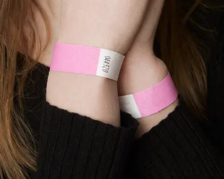 Rosa bebé Pulseras Tyvek personalizadas