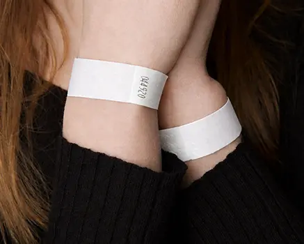 Blanco Pulseras Tyvek personalizadas