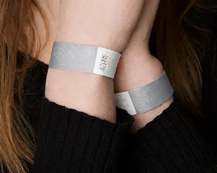 Plateado Pulseras Tyvek personalizadas