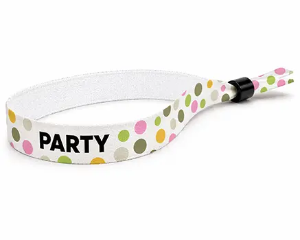 Pulseras para festivales con lunares de muchos colores