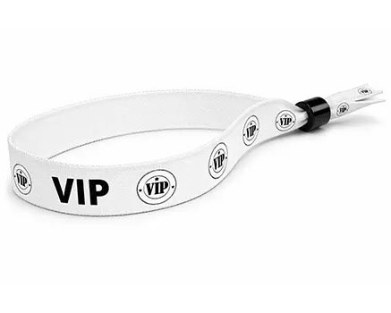 Pulseras para festivales VIP con texto negro