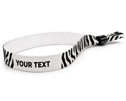 Pulseras para festivales con diseño de cebra