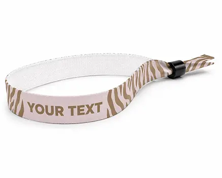 Pulseras para festivales con rayas de cebra en tonos rosas