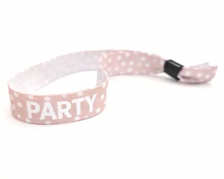 Pulseras para festivales rosas con lunares