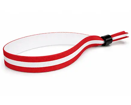 Pulseras para festivales con rayas rojas y blancas – Dinamarca