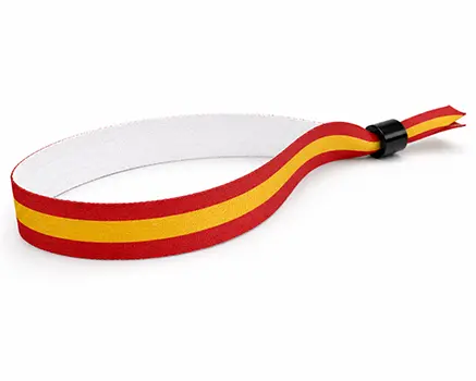 Pulseras para festivales con rayas rojas y amarillas – España
