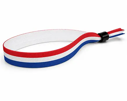 Pulseras para festivales con rayas rojas, blancas y azules – Países Bajos