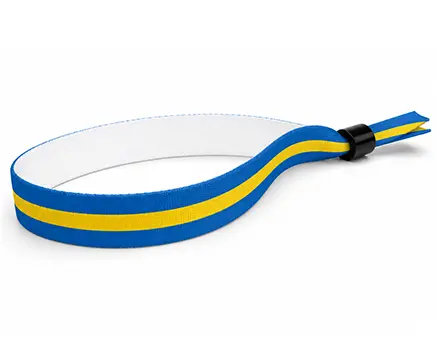 Pulseras para festivales con rayas azules y amarillas – Suecia