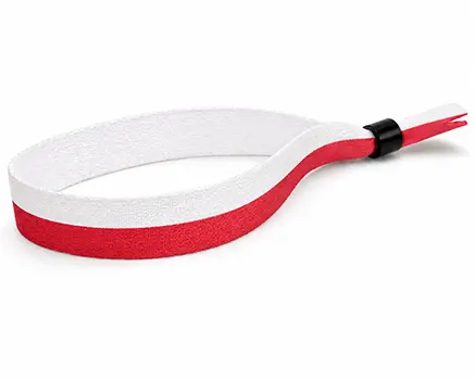 Pulseras para festivales con rayas rojas y blancas – Polonia